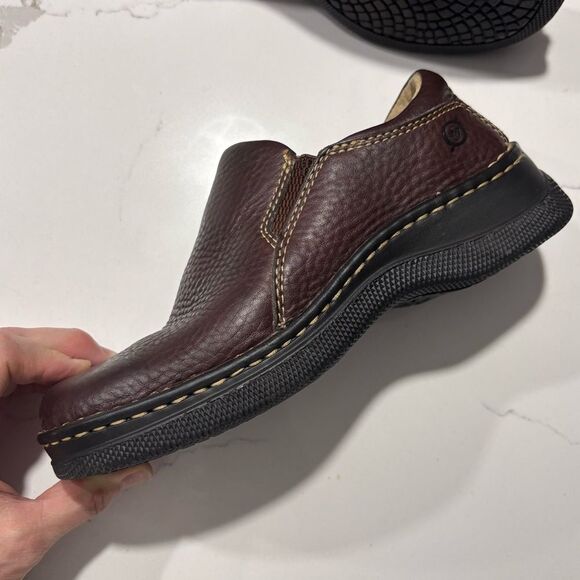 Born | Handcrafted Footwear Women’s Brown Pebbled Leather Slip on Loafers Size 6 - Picture 10 of 14